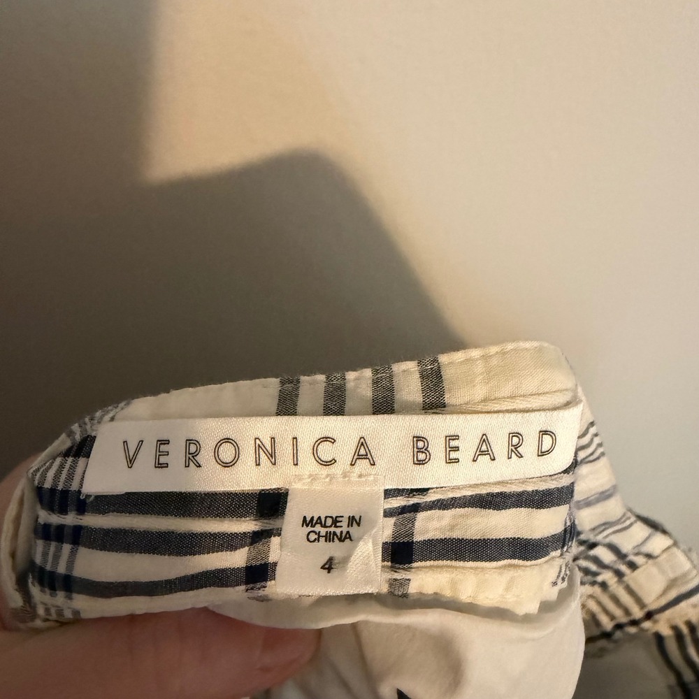 Veronica Beard White and Blue Plaid Ruffle Mini Skirt - Picture 4 of 6